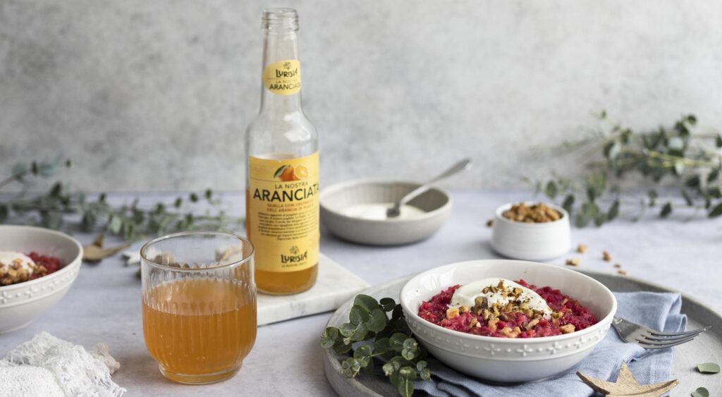 Randen Risotto mit Ziegenkäse-Crème - Cookinesi